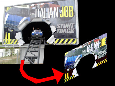 The Italian Job Stunt Track Sign